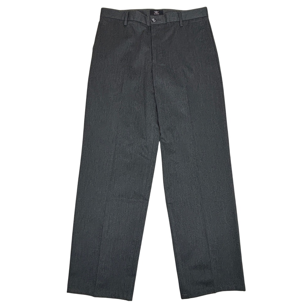 Dockers Mens Classic Fit Charcoal Gray Flat Front Chino Pants 34x32 Business